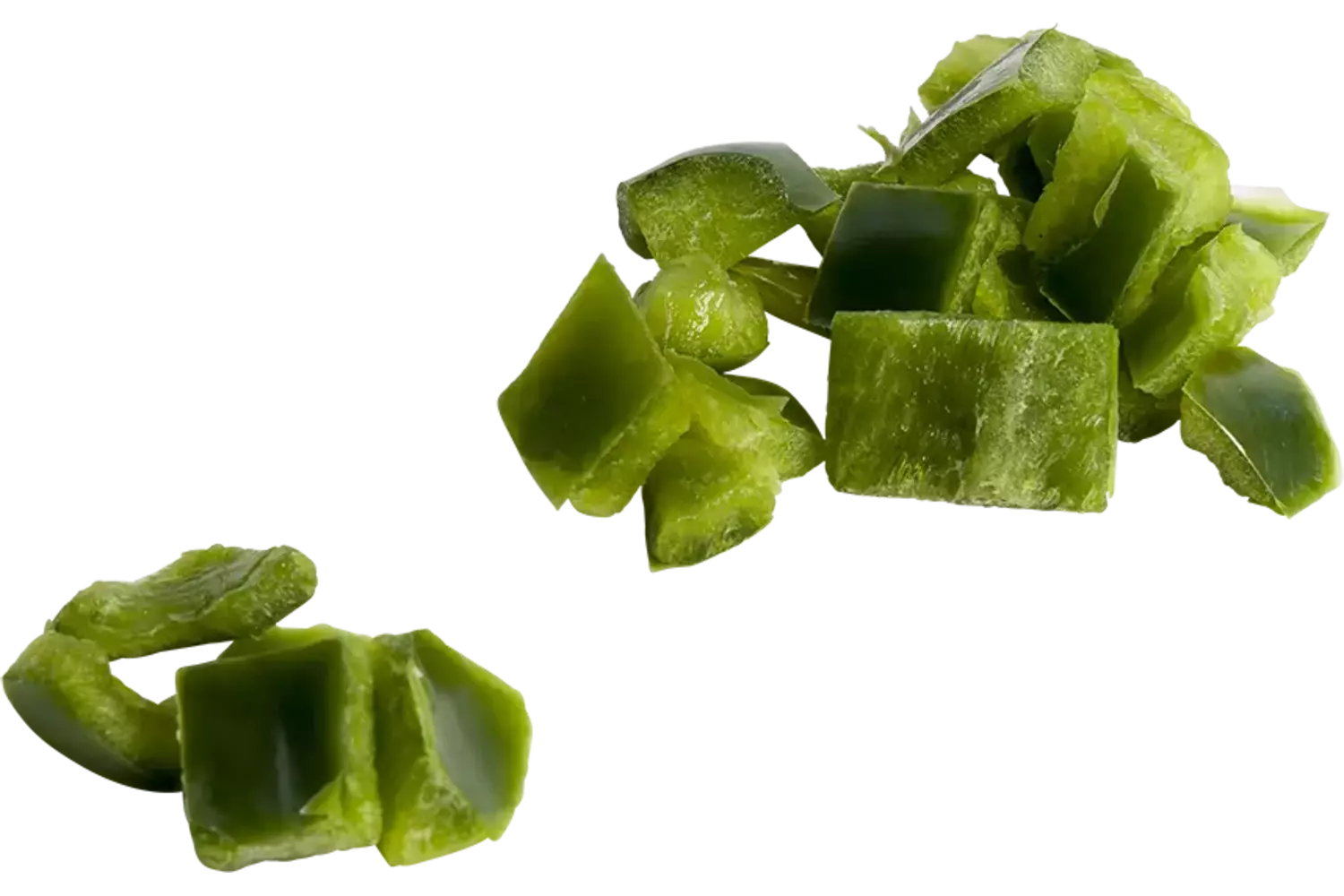 Paprika groen brunoise 20mm bulk